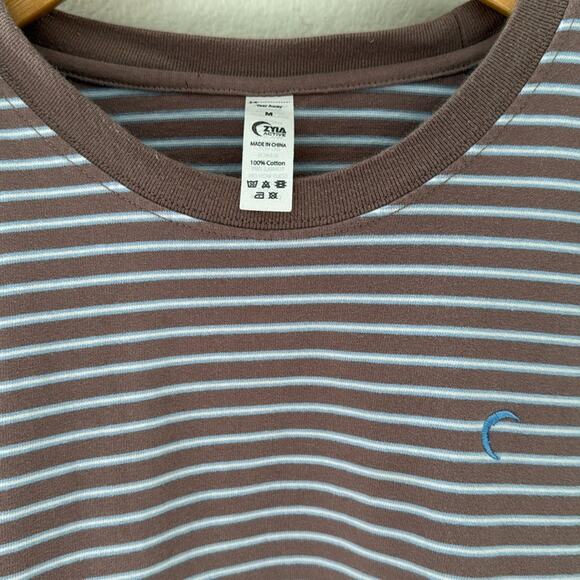 Zyia Dust Stripe Crewneck Sweatshirt Size Medium - Picture 4 of 10